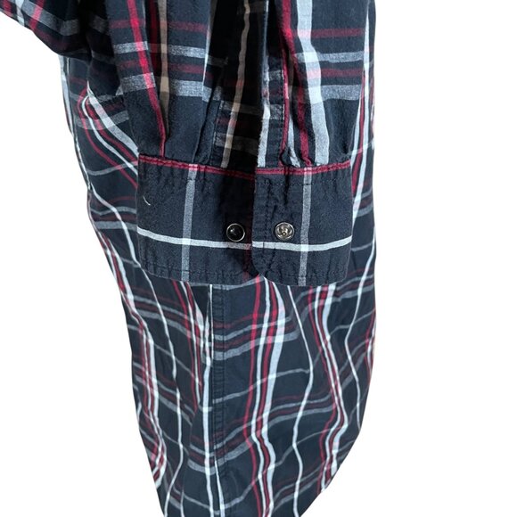 Levi's Men's Modern Black Plaid Long Sleeve Pearl Snap Button Front Shirt Large - Picture 6 of 9